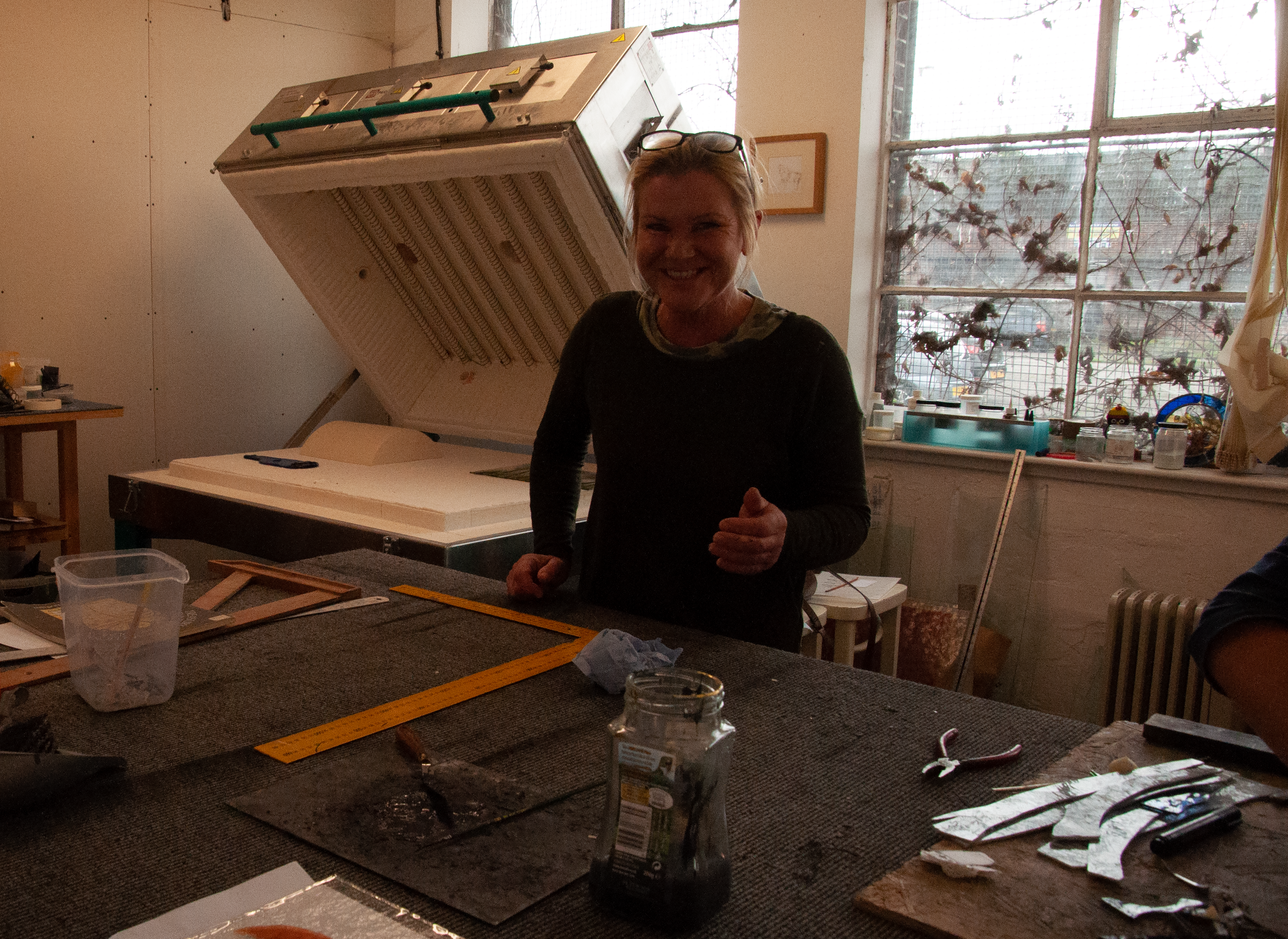 Cass in her studio